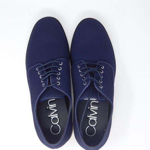 CALVIN KLEIN Men\'s Shoes Aggussie Derby Lace Up Casual Oxford Navy Size 11.5 NIB main image 9
